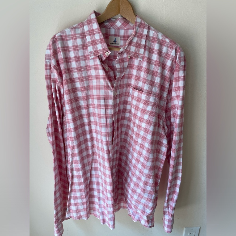 Johnnie O checked 100% cotton button down. Size XL